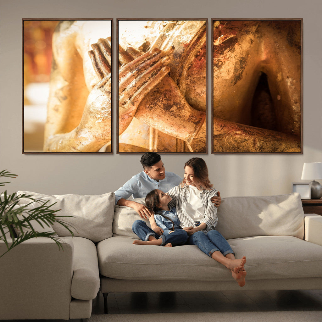 Buddha Statue Hands Wall Art Canvas Print