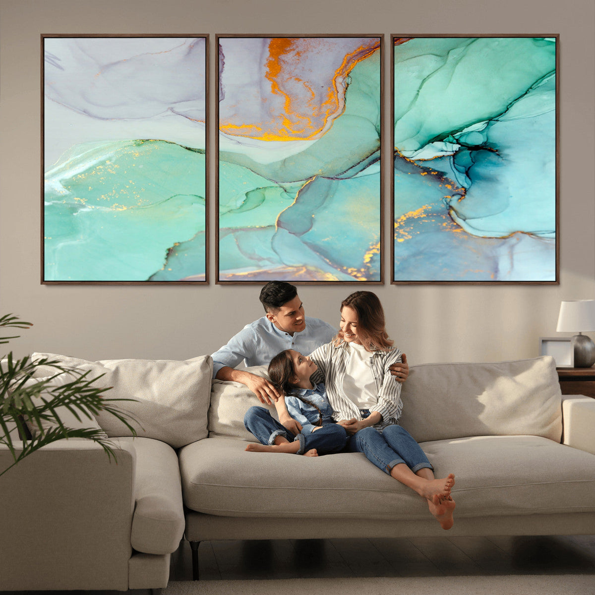 Colorful Marble Fluid Effect Canvas Wall Art Print