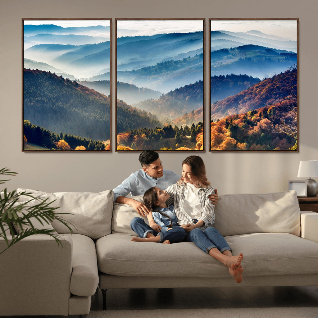 Mountains Forest Autumn Wall Art Canvas Print