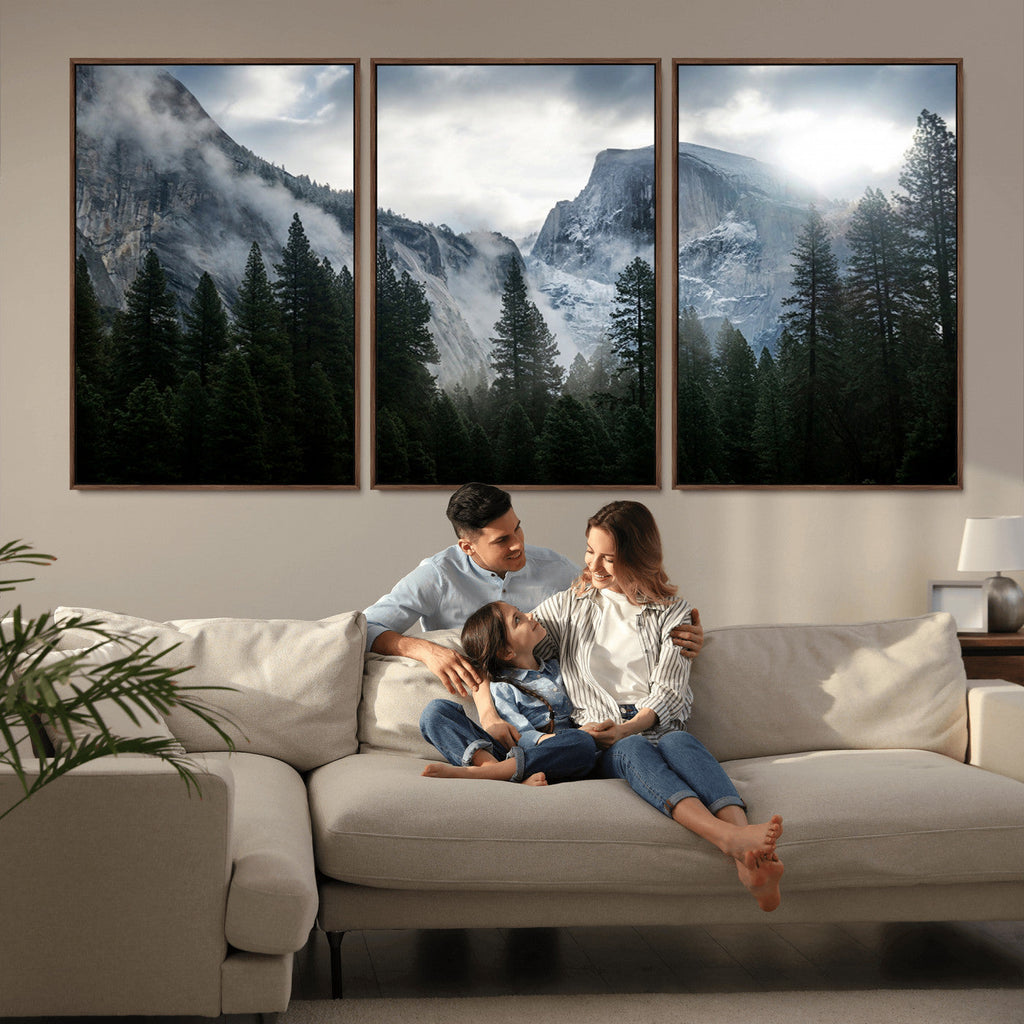 Wall Art Foggy Forest Landscape Canvas Print
