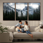 Wall Art Foggy Forest Landscape Canvas Print