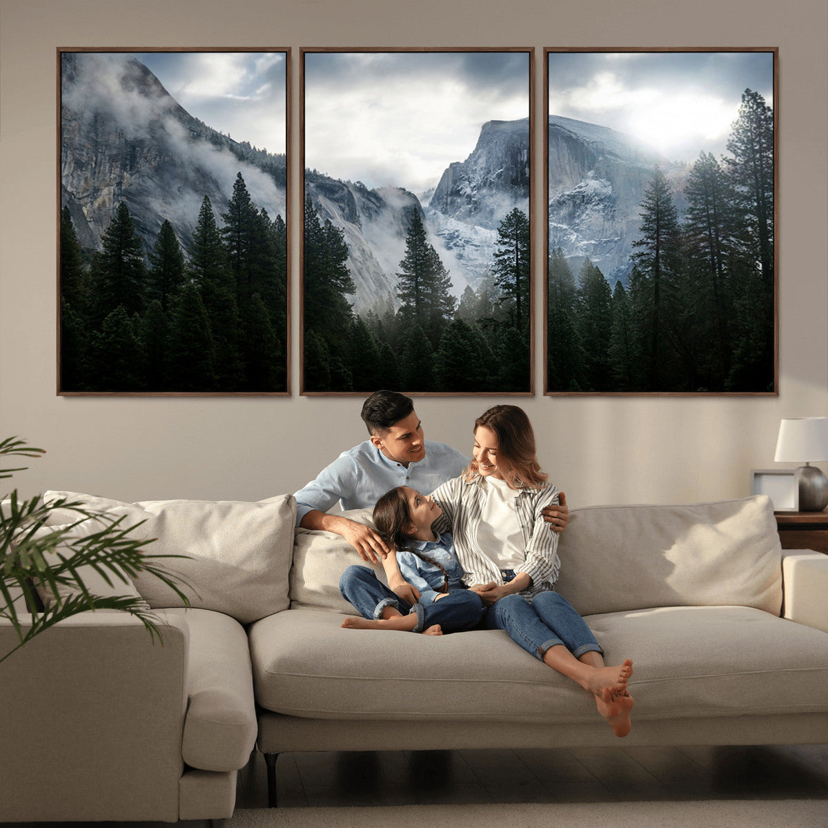 Wall Art Foggy Forest Landscape Canvas Print