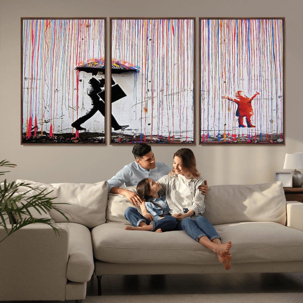 Banksy Wall Art Canvas Print | Framed Graffiti Street Art Picture
