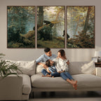 Baby Bears in Forest Wall Art Canvas Print