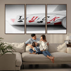 Framed Lucky Poker Cards Canvas | Modern Triptych Wall Art for Game Rooms
