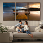 Serene Lake Pier at Sunset Canvas Print | Landscape Wall Art | Ready to Hang
