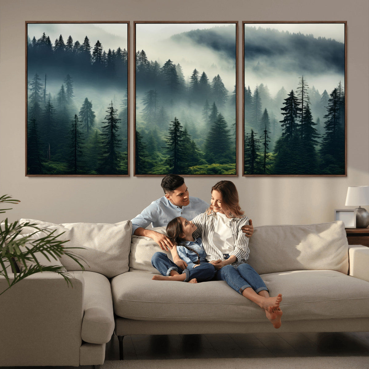 Captivating Misty Forest Wall Art, Foggy and Serene Atmosphere Canvas Print