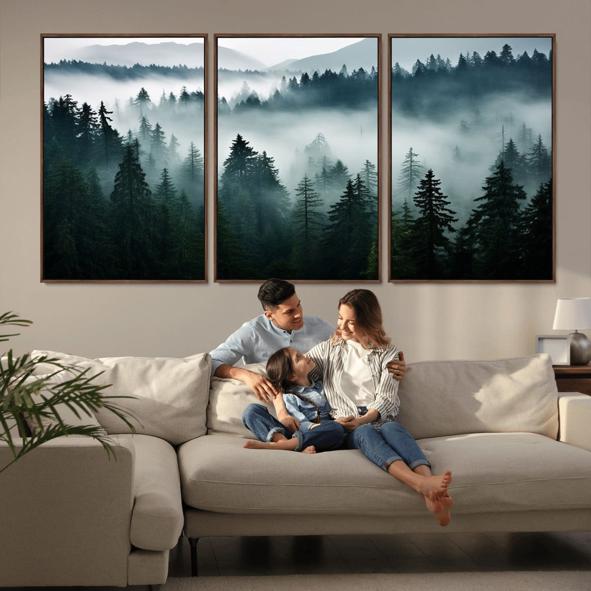 Captivating Misty Forest Wall Art Canvas, Premium Canvas Print of a Foggy and Serene Atmosphere