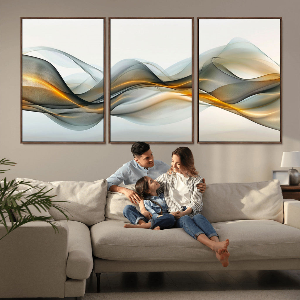 Abstract Wave Canvas Wall Art | Fluid Contemporary Elegance in Motion