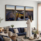 Dodger Stadium Sunset Game Triple Canvas Wall Art, Los Angeles Dodgers MLB Match