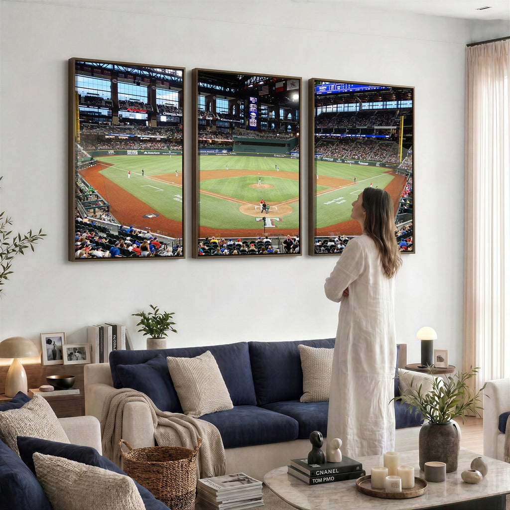 Texas Rangers Baseball Team Print, Arlington Globe Life Field Stadium Wall Art