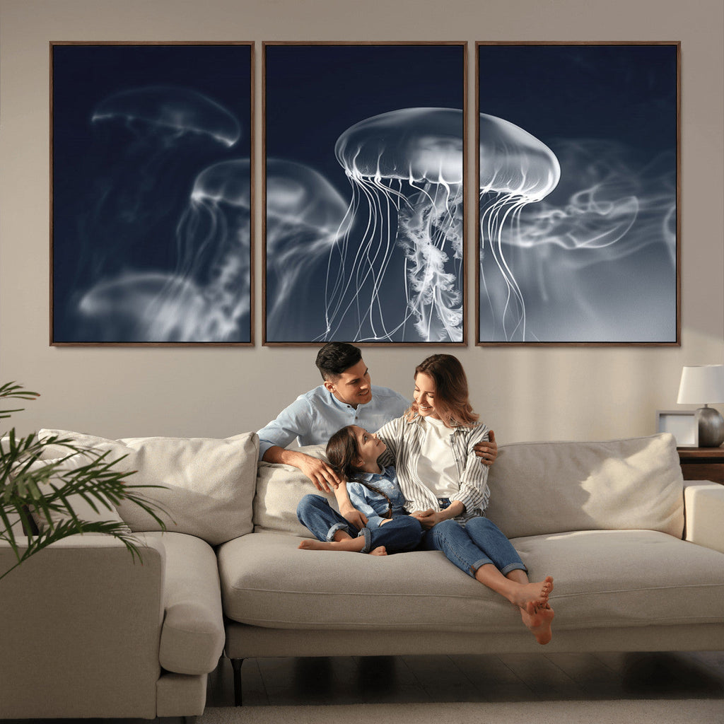 Jellyfish Wall Art Canvas Print, Modern Abstract Jellyfish