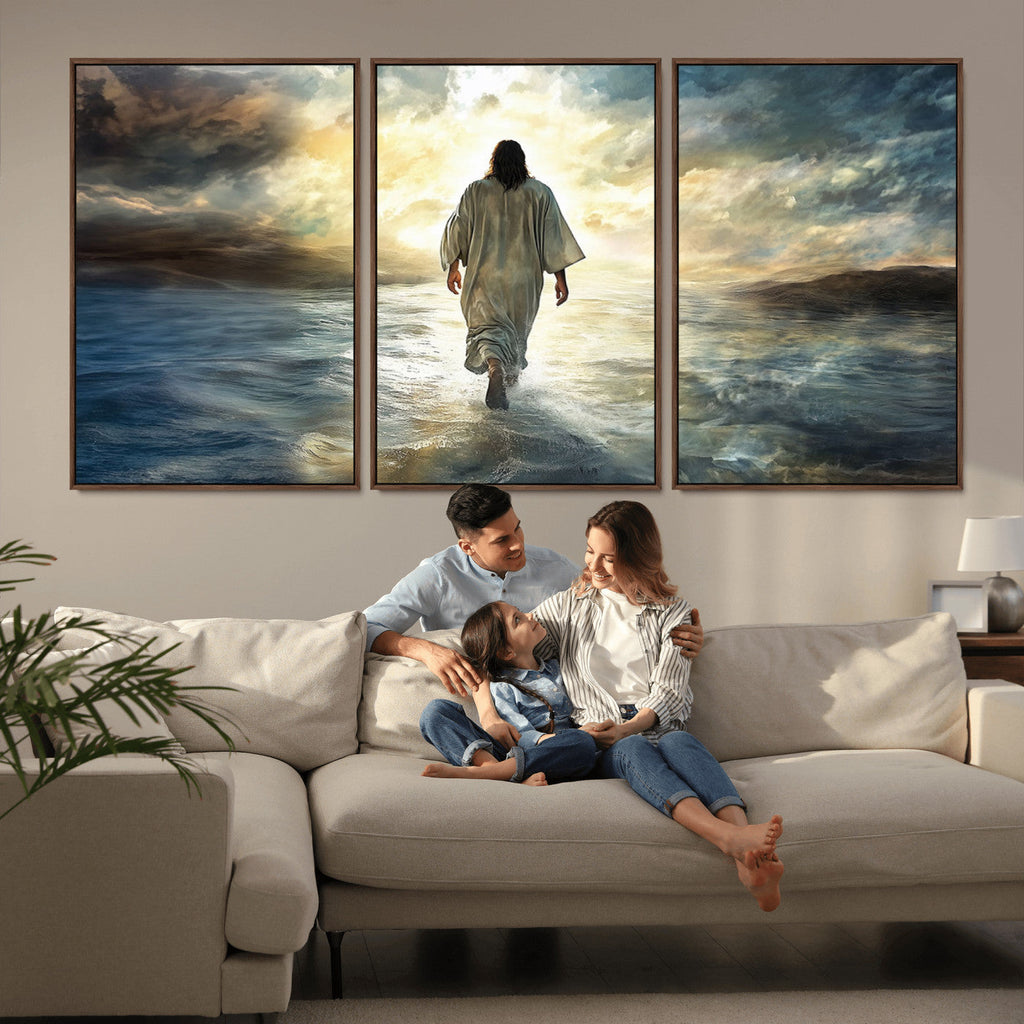 Jesus Walking on Water Wall Art | Canvas Print | Ready to Hang