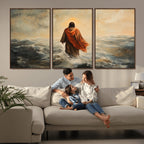 Jesus Walking on Water, Christian Wall Art, Jesus Christ Oil Painting Style Print