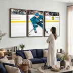 San Jose Sharks Ice Hockey Player Wall Art Canvas Print