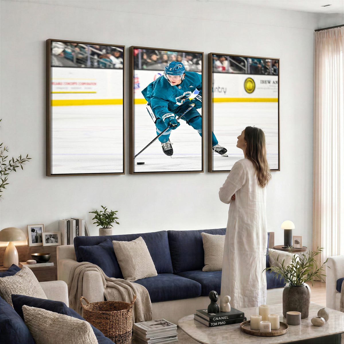 San Jose Sharks Ice Hockey Player Wall Art Canvas Print
