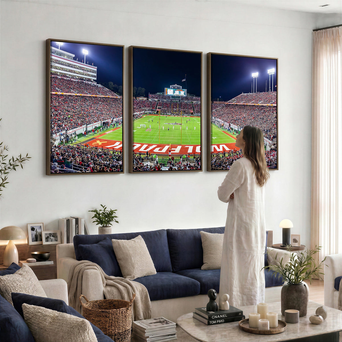 Wolfpack Football Team Print, Raleigh Carter-Finley Stadium