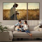 Jesus the Good Shepherd Wall Art Canvas Print, Inspirational Christian Religious Print for Prayer Room