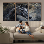 Large Abstract Horse Wall Art Canvas Print, Farmhouse Wall Art