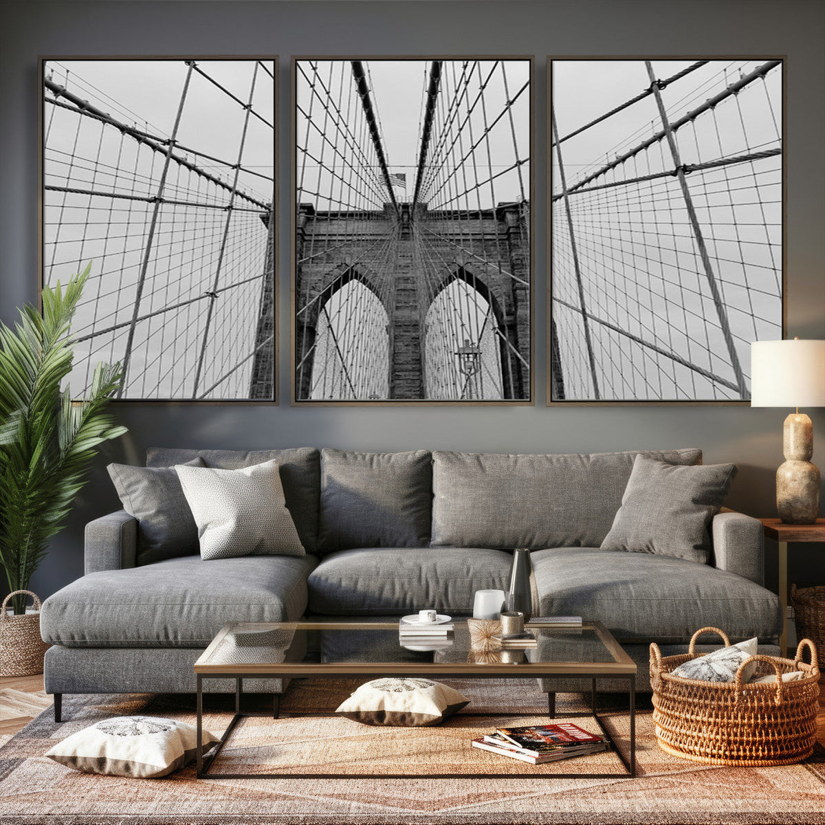 Large Brooklyn Bridge Wall Art Canvas Print