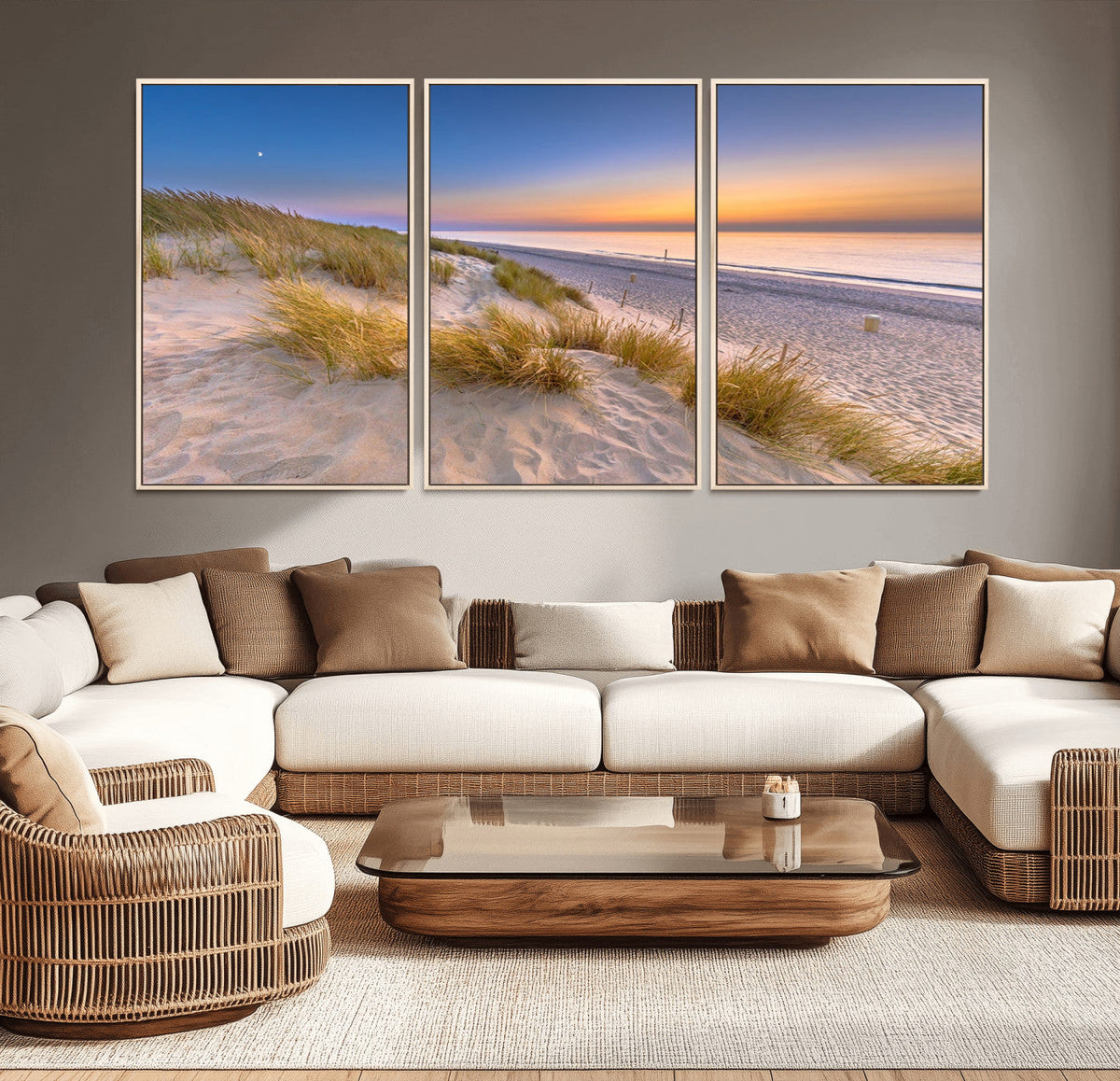 Sunrise On The Beach Wall Art Canvas Print