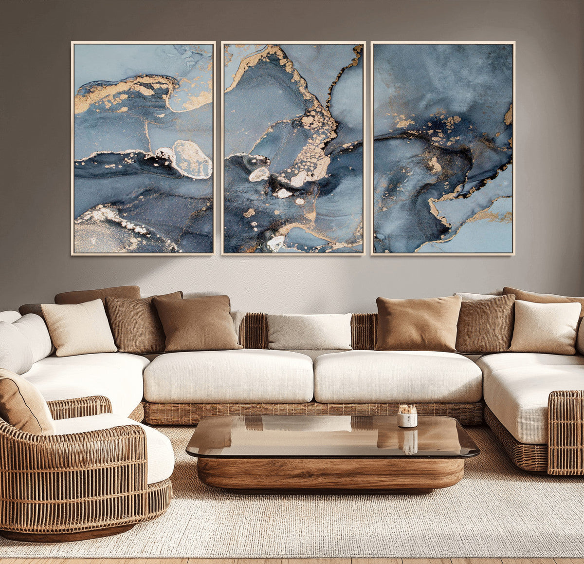 Multipanel Marble Fluid Effect Wall Art Abstract Canvas Wall Art Print