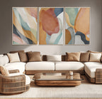 Boho Wall Art Canvas Print Set, Watercolor Boho Wall Art
