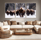 Bison Wall Art Canvas Print, Bison Herd Canvas Wall Art