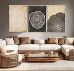 Tree Rings Canvas Wall Art Print, Minimalist Natural History in Modern Decor