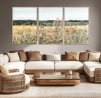 Wildflower Field Wall Art Canvas | Nature-Inspired Landscape Canvas Print for Living Room or Office