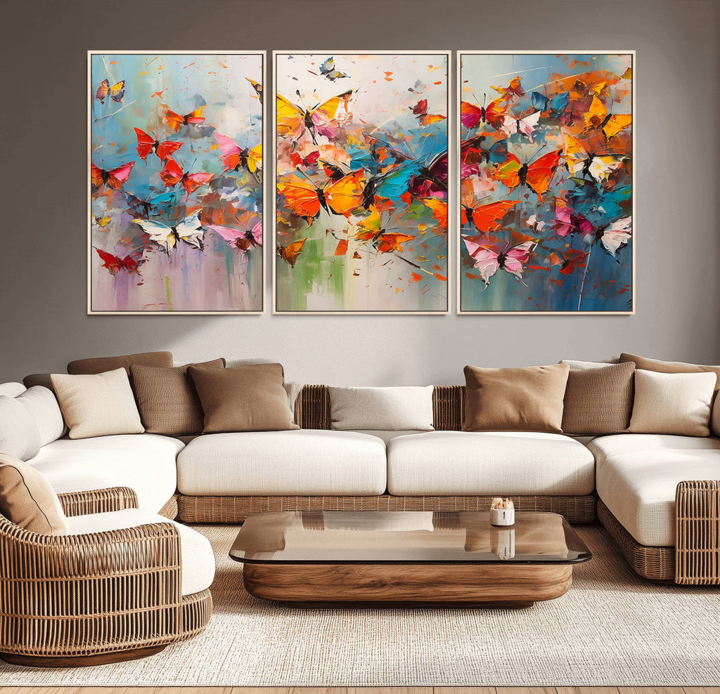 Abstract Butterfly Wall Art Canvas Print