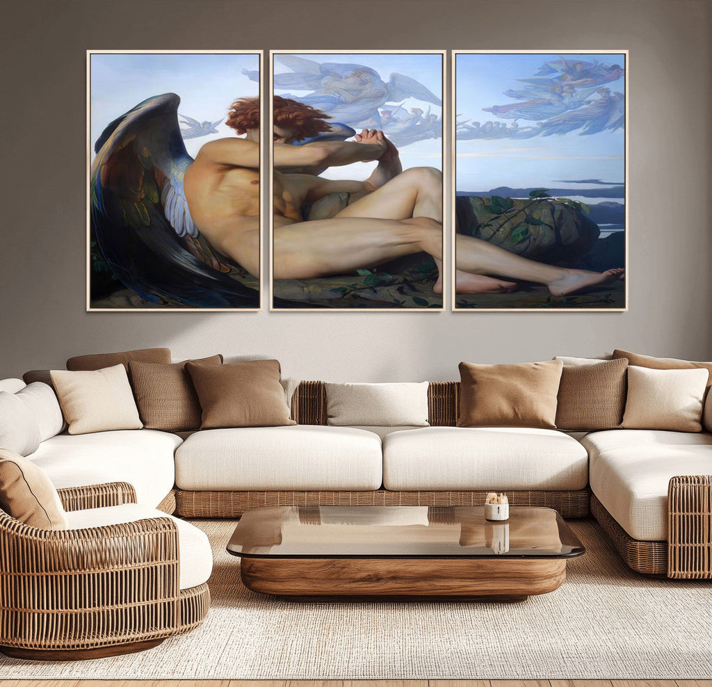 Fallen Angel Wall Art Canvas Print, Alexandre Cabanel Classic Art Reproduction