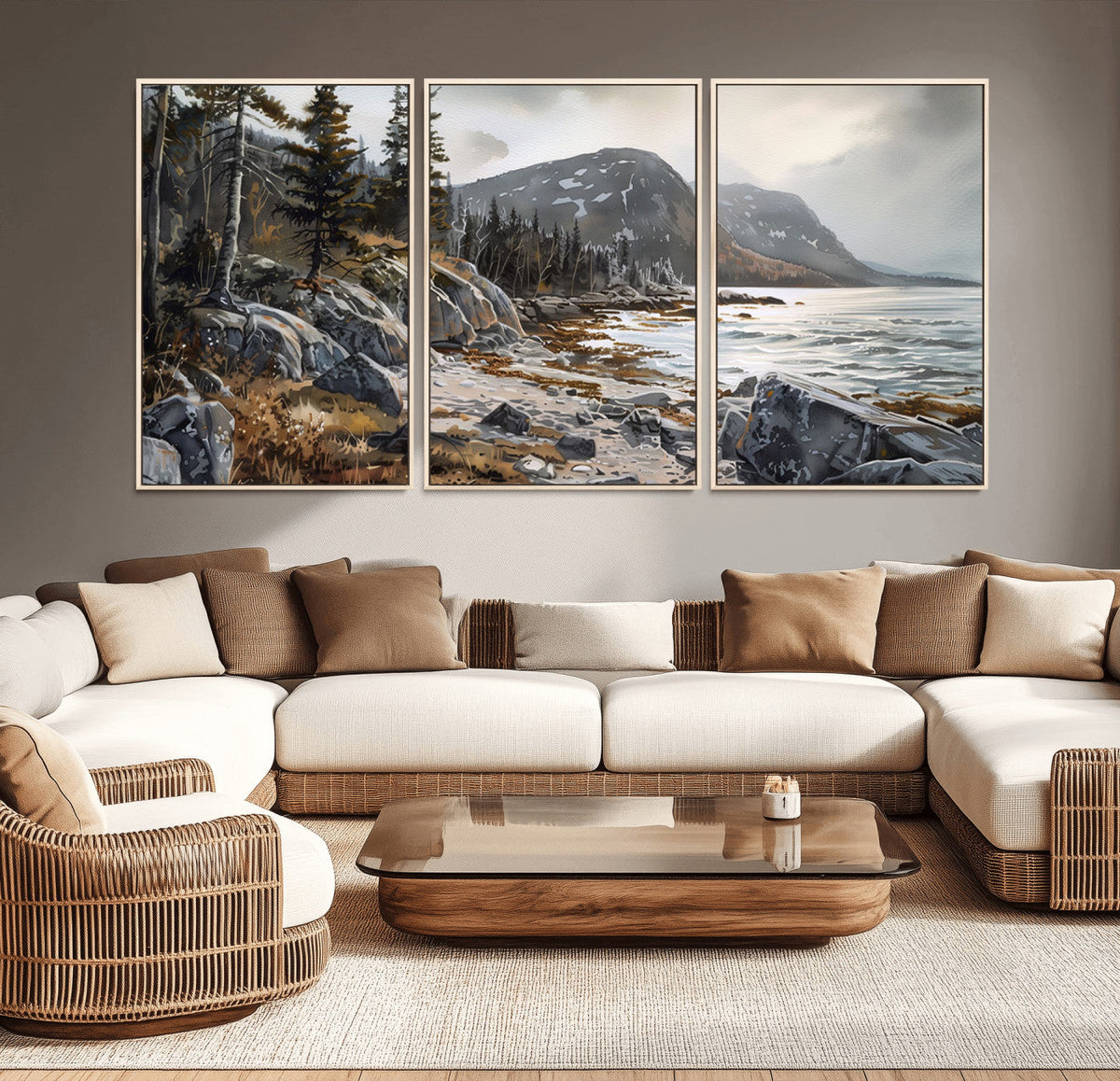 Serene Coastal View of Acadia National Park