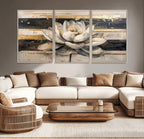 Lotus Flower Wall Art | Framed Abstract Floral Canvas