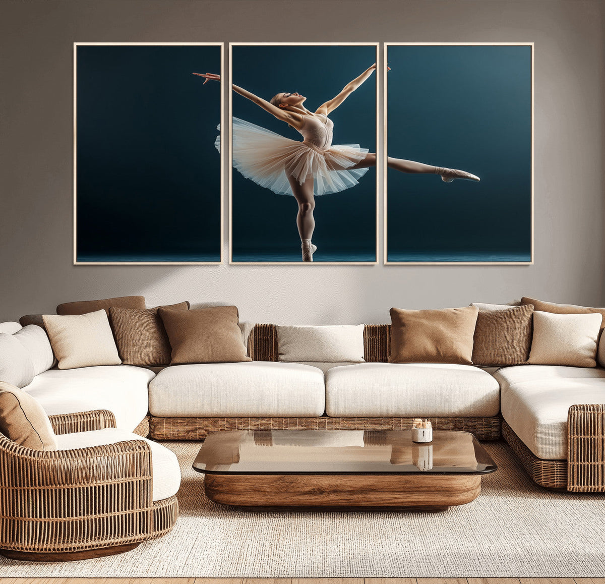 Ballet Dancer Wall Art | Framed Graceful Pose Canvas