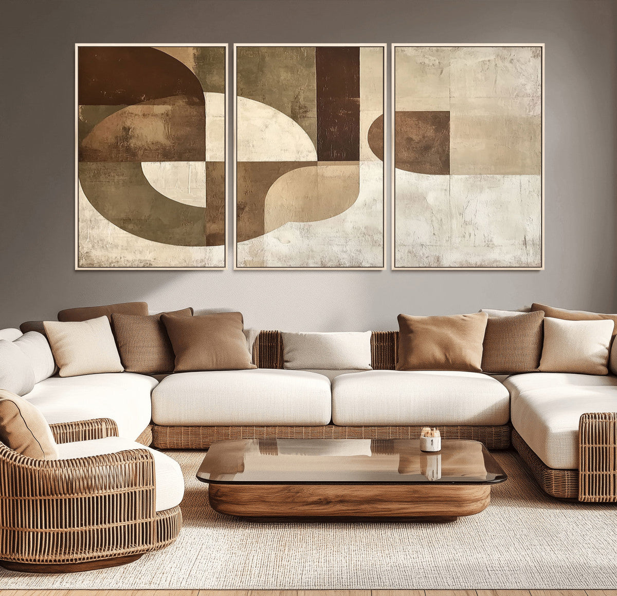 Wabi Sabi Geometric Wall Art | Abstract Modern Minimalist Canvas Print