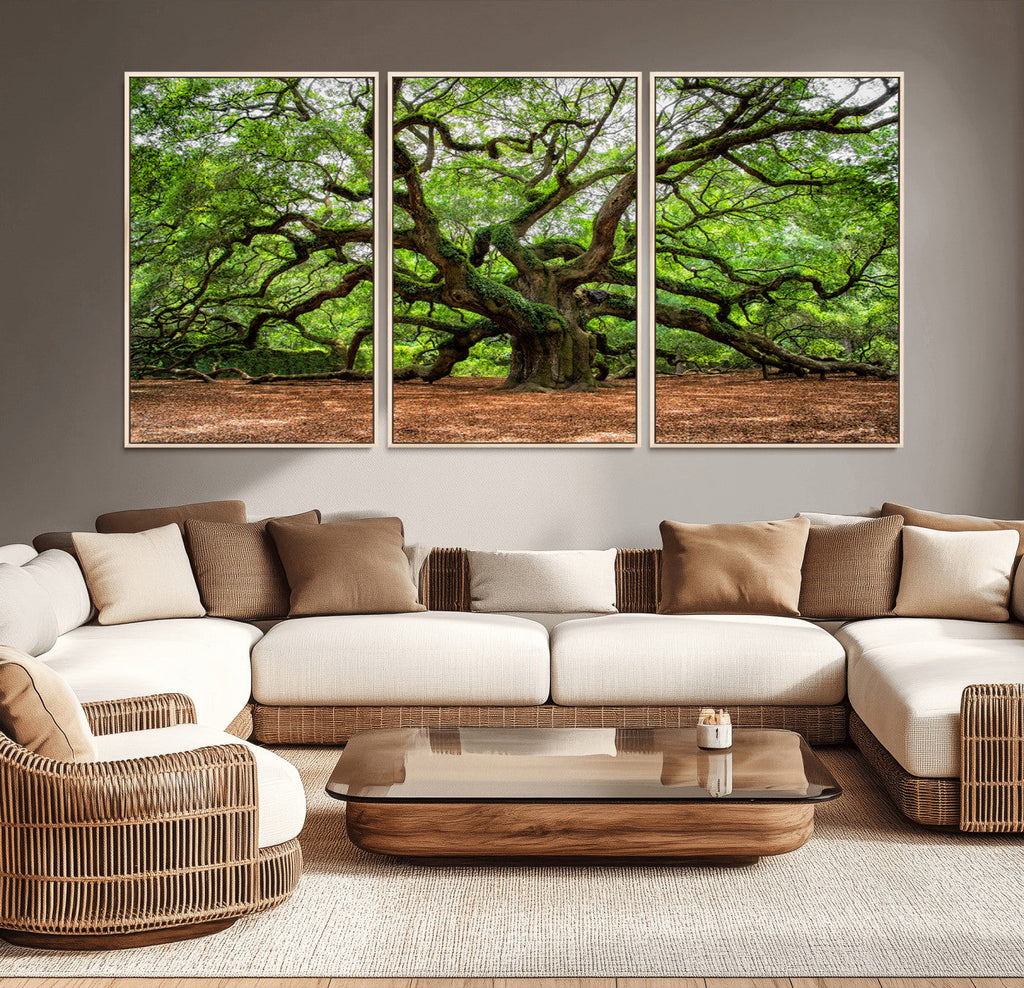 Majestic Oak Tree Wall Art Canvas Print | Ancient Branches