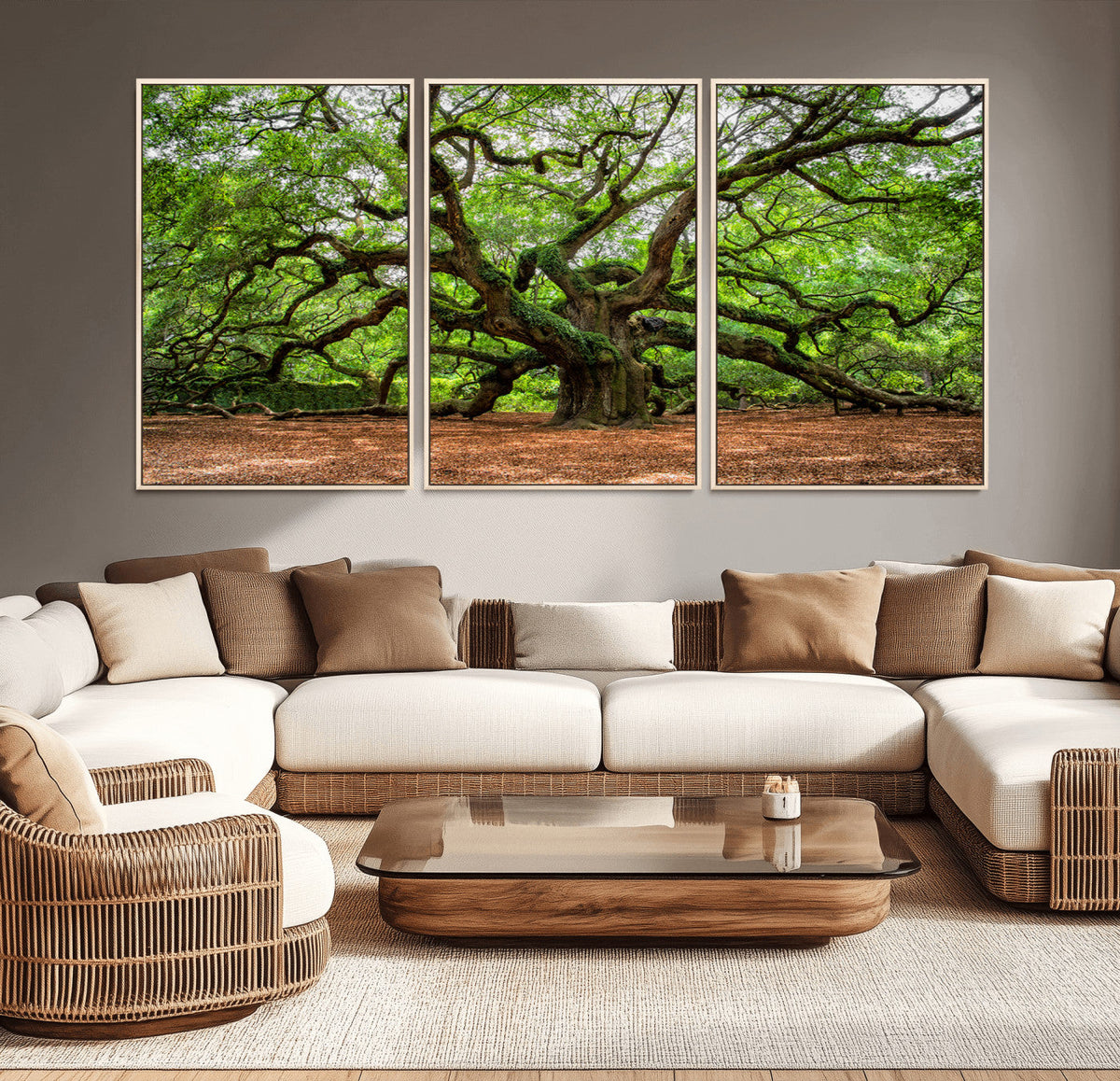 Majestic Oak Tree Wall Art Canvas Print | Ancient Branches