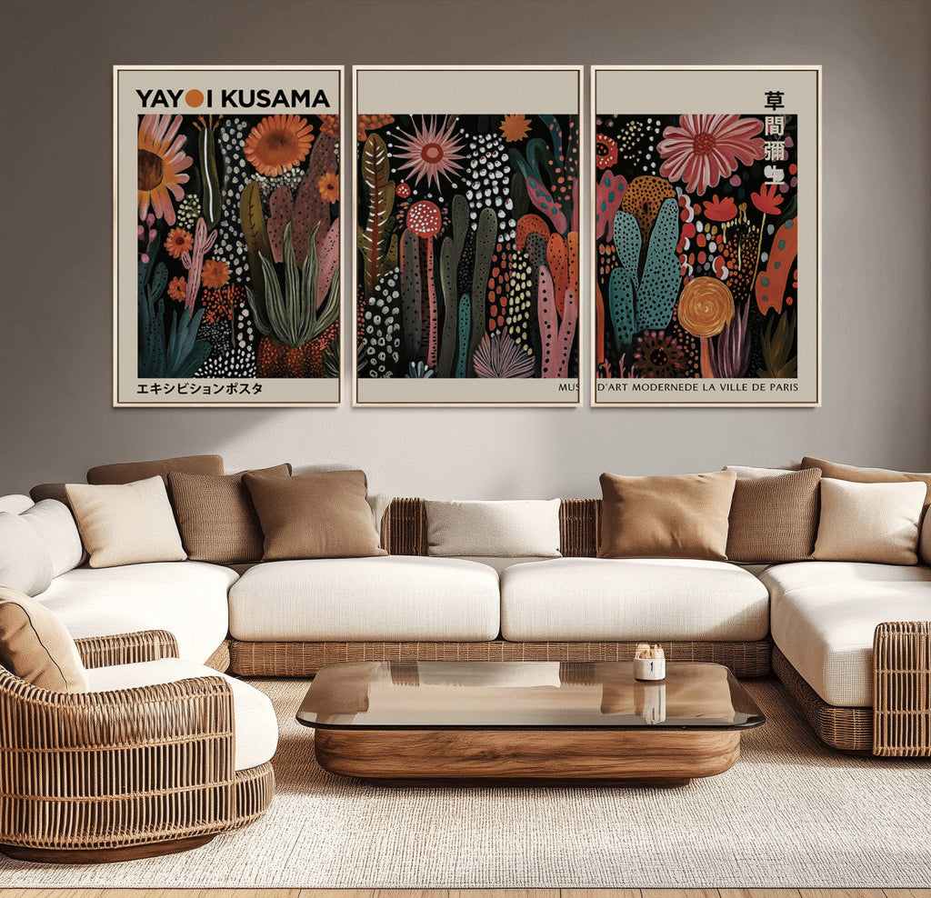 Modern Japanese Wall Art Canvas Print, Framed Abstract Mount Fuji Zen Landscape