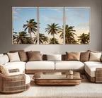 Palms Wall Art Canvas Print, Framed Tropical Coastal Nature Scene