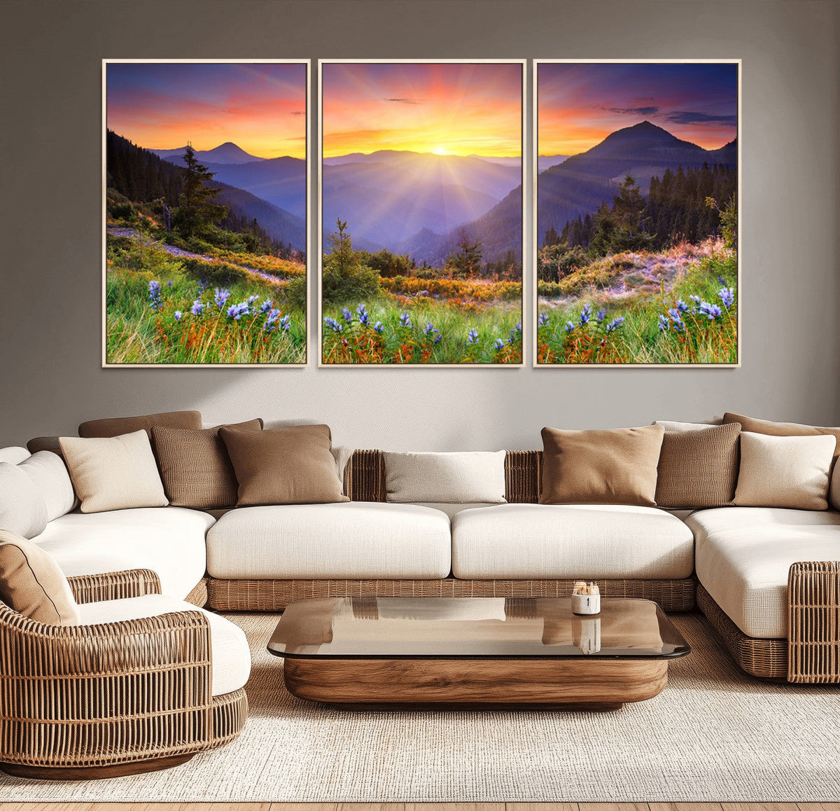 Mountain and Spring Wall Art Canvas Print