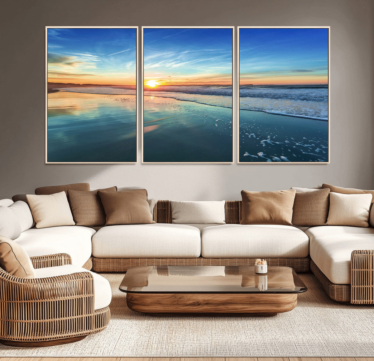 Blue Sky and Beach Wall Art Canvas Print