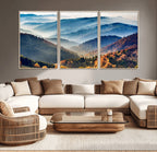 Mountains Forest Autumn Wall Art Canvas Print