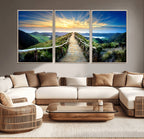 Mountain and Sunset Wall Art Canvas Print