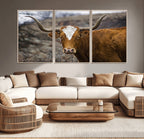 Framed Big Cow Animal Wall Art Canvas Print