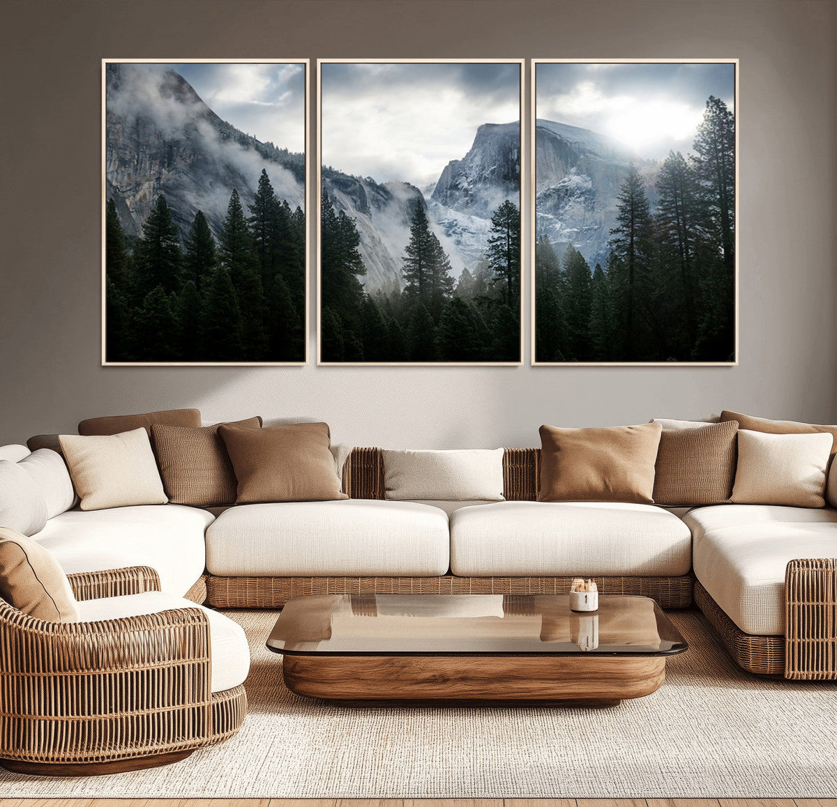Wall Art Foggy Forest Landscape Canvas Print