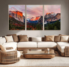 Yosemite Half Dome Wall Art Canvas Print El Capitan