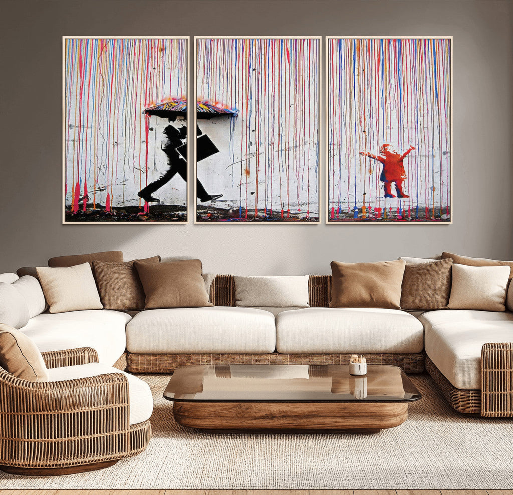 Banksy Wall Art Canvas Print | Framed Graffiti Street Art Picture