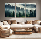 Captivating Misty Forest Wall Art, Foggy and Serene Atmosphere Canvas Print