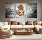 Jaguar Wall Art Canvas Print, Majestic Big Cat in Focused Pursuit